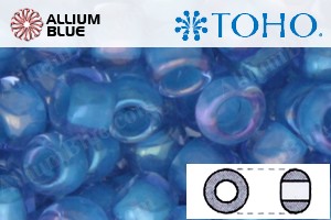 TOHO Round Seed Beads (RR3-309) 3/0 Round Extra Large - Inside-Color Lt Sapphire/Opaque Blue-Lined - 關閉視窗 >> 可點擊圖片