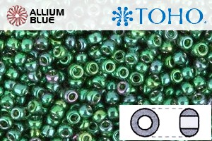 TOHO Round Seed Beads (RR3-322) 3/0 Round Extra Large - Gold-Lustered Emerald - 關閉視窗 >> 可點擊圖片