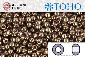 TOHO Round Seed Beads (RR8-325) 8/0 Round Medium - Gold-Lustered Lt Tanzanite - 關閉視窗 >> 可點擊圖片