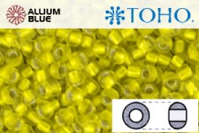 TOHO Round Seed Beads (RR3-32F) 3/0 Round Extra Large - Silver-Lined Frosted Lemon