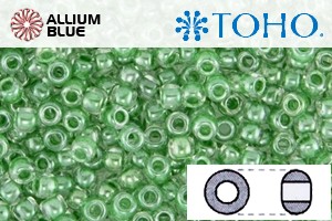 TOHO Round Seed Beads (RR11-343) 11/0 Round - Crystal Lined Jade - 關閉視窗 >> 可點擊圖片