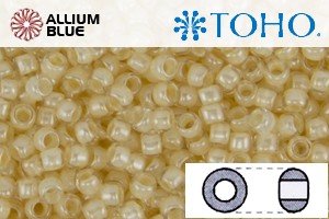 TOHO ラウンド Seed ビーズ (RR8-352) 8/0 ラウンド Medium - Inside-カラー Crystal/Lt Jonquil-Lined