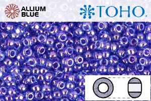 TOHO Round Seed Beads (RR11-361) 11/0 Round - Inside-Color Dk Aqua/Violet-Lined