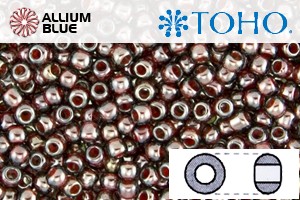 TOHO Round Seed Beads (RR3-363) 3/0 Round Extra Large - Inside-Color Montana Blue/Oxblood-Lined