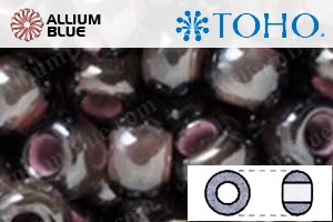 TOHO Round Seed Beads (RR8-367) 8/0 Round Medium - Inside-Color Lustered Black Diamond/Pink-Lined - 關閉視窗 >> 可點擊圖片