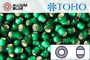 TOHO Round Seed Beads (RR6-36F) 6/0 Round Large - Silver-Lined Frosted Green Emerald - 关闭视窗 >> 可点击图片