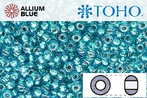 TOHO Round Seed Beads (RR3-377) 3/0 Round Extra Large - Inside-Color Lt Sapphire/Metallic Teal-Lined