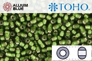TOHO Round Seed Beads (RR6-37F) 6/0 Round Large - Silver-Lined Frosted Olive - 关闭视窗 >> 可点击图片
