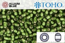 TOHO Round Seed Beads (RR15-37F) 15/0 Round Small - Silver-Lined Frosted Olive