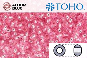 TOHO Round Seed Beads (RR15-38) 15/0 Round Small - Silver-Lined Pink - 关闭视窗 >> 可点击图片