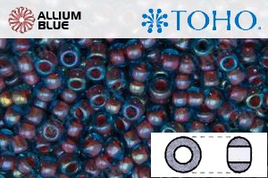 TOHO Round Seed Beads (RR6-381) 6/0 Round Large - Inside-Color Aqua/Oxblood-Lined - 關閉視窗 >> 可點擊圖片