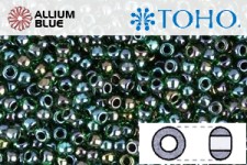 TOHO Round Seed Beads (RR11-397) 11/0 Round - Inside-Color Rainbow Green/Purple-Lined