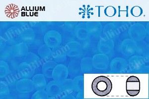 TOHO ラウンド Seed ビーズ (RR15-3BF) 15/0 ラウンド Small - Transparent-Frosted Med Aquamarine - ウインドウを閉じる
