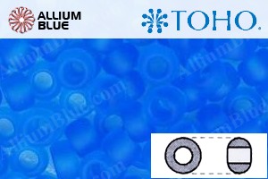 TOHO Round Seed Beads (RR8-3CF) 8/0 Round Medium - Transparent-Frosted Dk Aquamarine - Click Image to Close