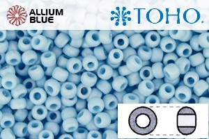 TOHO Round Seed Beads (RR11-403F) 11/0 Round - Light Blue Opaque Rainbow Matte