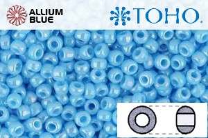 TOHO Round Seed Beads (RR15-403) 15/0 Round Small - Opaque-Rainbow Blue Turquoise