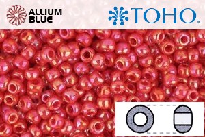 TOHO Round Seed Beads (RR6-405) 6/0 Round Large - Opaque-Rainbow Cherry - Click Image to Close