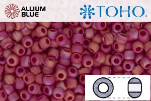 TOHO Round Seed Beads (RR11-405F) 11/0 Round - Opaque-Rainbow-Frosted Cherry