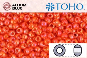 TOHO Round Seed Beads (RR15-410) 15/0 Round Small - Opaque-Rainbow Pumpkin