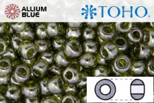 TOHO Round Seed Beads (RR11-457) 11/0 Round - Gold-Lustered Green Tea