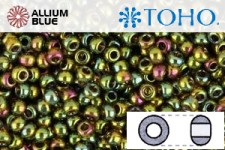 TOHO Round Seed Beads (RR8-459) 8/0 Round Medium - Gold-Lustered Dk Topaz