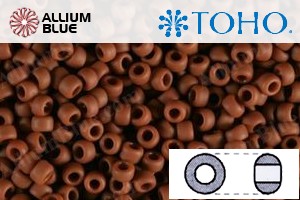 TOHO Round Seed Beads (RR15-46LF) 15/0 Round Small - Opaque-Frosted Terra Cotta
