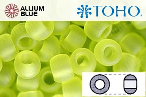 TOHO Round Seed Beads (RR8-4F) 8/0 Round Medium - Transparent-Frosted Lime Green - Click Image to Close
