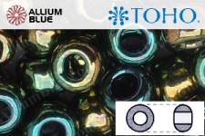 TOHO Round Seed Beads (RR3-507) 3/0 Round Extra Large - Higher-Metallic Iris - Green