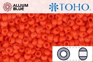 TOHO Round Seed Beads (RR6-50F) 6/0 Round Large - Opaque-Frosted Sunset Orange - Click Image to Close
