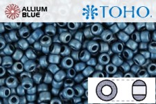 TOHO ラウンド Seed ビーズ (RR15-511F) 15/0 ラウンド Small - Higher-Metallic Frosted Mediterranean Blue