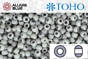 TOHO Round Seed Beads (RR11-53F) 11/0 Round - Opaque-Frosted Gray - Click Image to Close