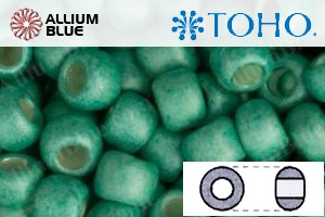 TOHO Round Seed Beads (RR15-561F) 15/0 Round Small - Galvanized-Matte Green Teal - 关闭视窗 >> 可点击图片