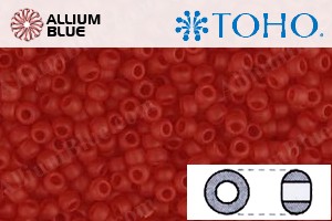 TOHO Round Seed Beads (RR3-5CF) 3/0 Round Extra Large - Transparent-Frosted Ruby - Click Image to Close