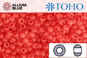 TOHO Round Seed Beads (RR6-5F) 6/0 Round Large - Transparent-Frosted Lt Siam Ruby