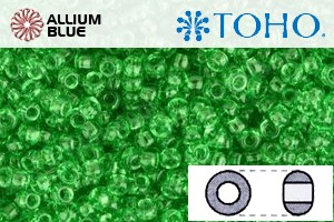 TOHO Round Seed Beads (RR8-7) 8/0 Round Medium - Transparent Peridot - Click Image to Close