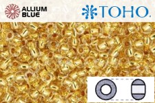 TOHO ラウンド Seed ビーズ (RR15-701) 15/0 ラウンド Small - 24K ゴールド-Lined Crystal
