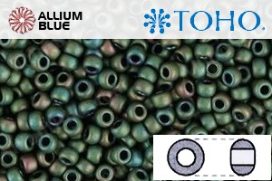 TOHO Round Seed Beads (RR11-707) 11/0 Round - Matte-Color Iris - Peridot - Click Image to Close