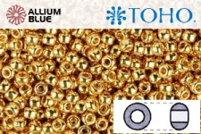 TOHO Round Seed Beads (RR8-712) 8/0 Round Medium - Metallic 24K Gold Plated