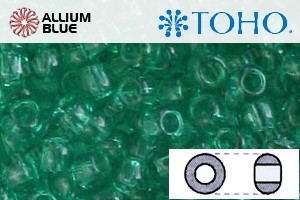 TOHO ラウンド Seed ビーズ (RR3-72) 3/0 ラウンド Extra Large - Transparent Beach Glass Green