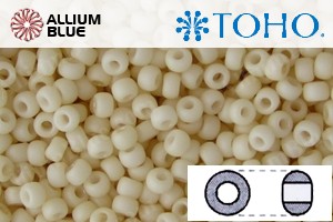 TOHO Round Seed Beads (RR6-762) 6/0 Round Large - Opaque-Pastel-Frosted Egg Shell