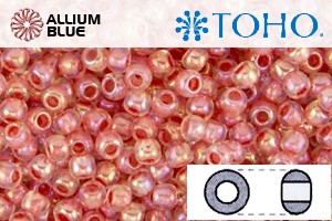 TOHO Round Seed Beads (RR15-779) 15/0 Round Small - Inside-Color Rainbow Crystal/Salmon-Lined - 关闭视窗 >> 可点击图片