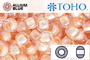 TOHO Round Seed Beads (RR6-794) 6/0 Round Large - Inside-Color Rainbow Crystal/Apricot-Lined