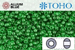TOHO Round Seed Beads (RR6-7B) 6/0 Round Large - Transparent Grass Green - Click Image to Close