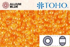 TOHO ラウンド Seed ビーズ (RR3-801) 3/0 ラウンド Extra Large - Luminous Neon Tangerine