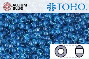 TOHO Round Seed Beads (RR3-932) 3/0 Round Extra Large - Inside-Color Aqua/Capri-Lined - 關閉視窗 >> 可點擊圖片