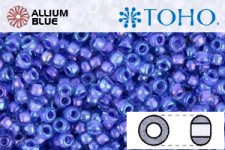 TOHO Round Seed Beads (RR8-934) 8/0 Round Medium - Inside-Color Lt Sapphire/Opaque Purple-Lined