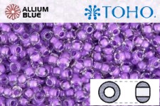 TOHO Round Seed Beads (RR6-935) 6/0 Round Large - Inside-Color Crystal/Wisteria-Lined
