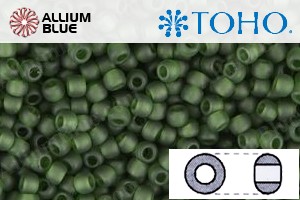 TOHO Round Seed Beads (RR15-940F) 15/0 Round Small - Transparent-Frosted Olivine - 關閉視窗 >> 可點擊圖片