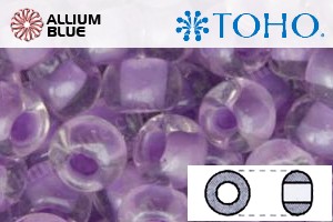 TOHO ラウンド Seed ビーズ (RR3-943) 3/0 ラウンド Extra Large - Inside カラー Crystal/Lilac Lined