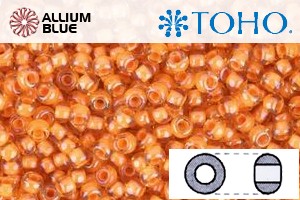 TOHO Round Seed Beads (RR15-950) 15/0 Round Small - Inside-Color Jonquil/Burnt Orange-Lined - 關閉視窗 >> 可點擊圖片